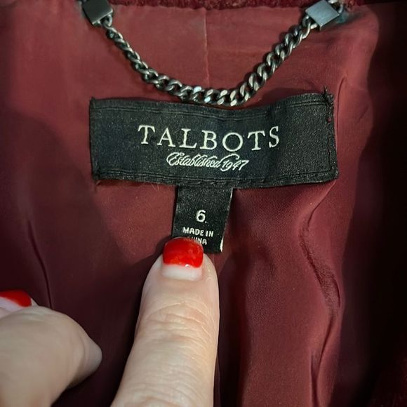 Talbots Burgundy Double-Breasted Jacket - Picture 3 of 9
